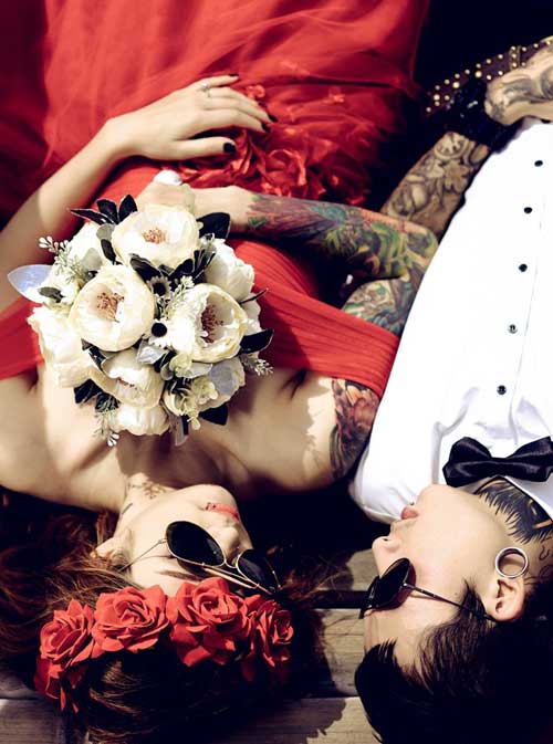 Bộ ảnh kỉ niệm 4 năm ngày cưới của cặp đôi xăm trổ - 8