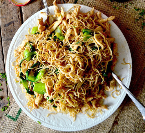 Mì trứng xào gà, rau cải đơn giản mà ngon - 7