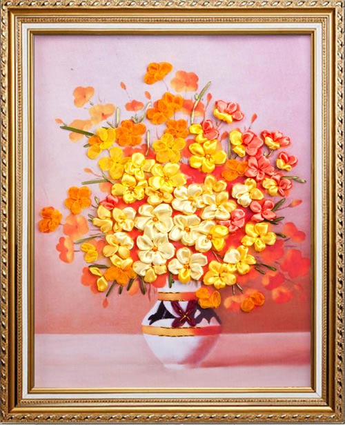 Tranh thêu ruy-băng hút hồn chị em: cực nhanh mà siêu đẹp - 1