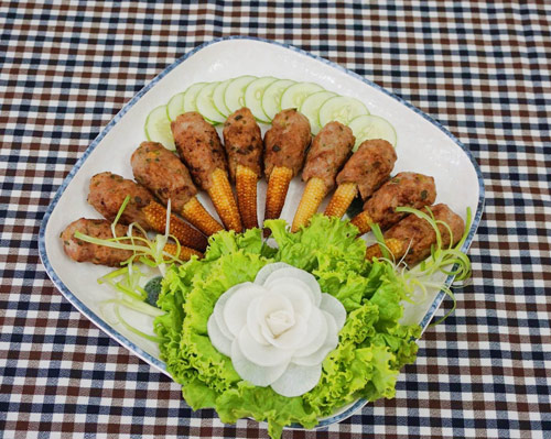 Chả tôm thịt bọc ngô bao tử chiên - 7