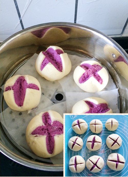 Bánh bao nhân khoai lang tím đơn giản, hấp dẫn - 5