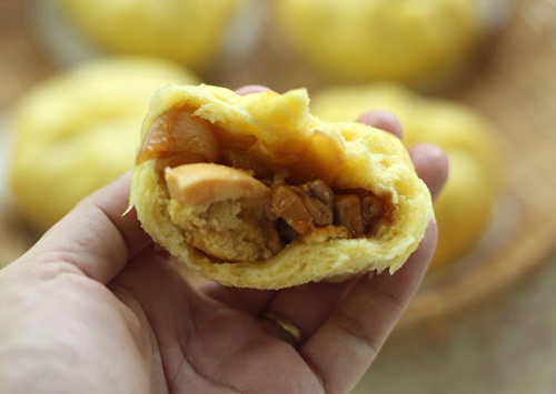 Bánh bao bí đỏ nhân thịt gà cho bữa sáng - 7