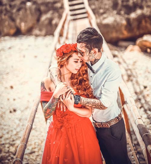 Bộ ảnh kỉ niệm 4 năm ngày cưới của cặp đôi xăm trổ - 2