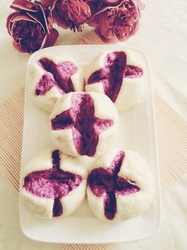 Bánh bao nhân khoai lang tím đơn giản, hấp dẫn - 6