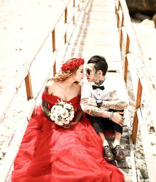 Bộ ảnh kỉ niệm 4 năm ngày cưới của cặp đôi xăm trổ - 5