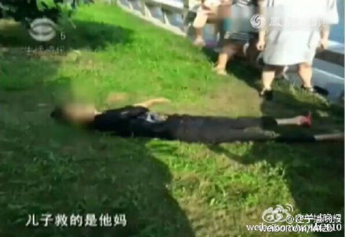 Mẹ chồng nàng dâu cùng nhảy sông để thử lòng chàng trai - 4